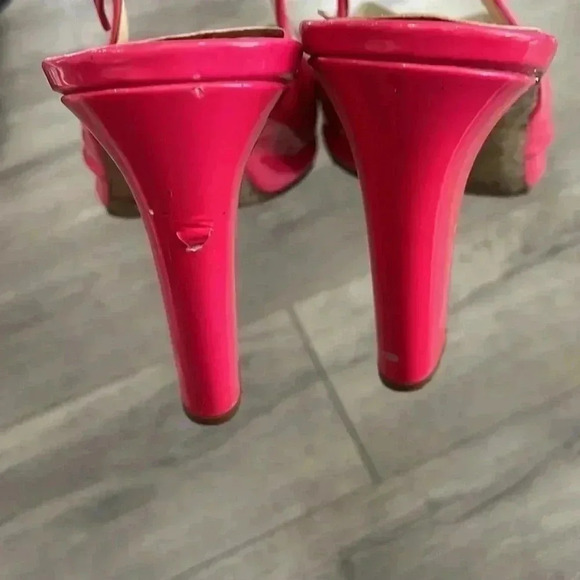 Kate Spade Barbie  Pink Leather Block Heels with Golden Bow- US 8- Italy - Picture 7 of 12